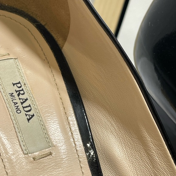 Prada Wedge Peep Toe Patent Leather Shoes size 8. - Picture 2 of 7